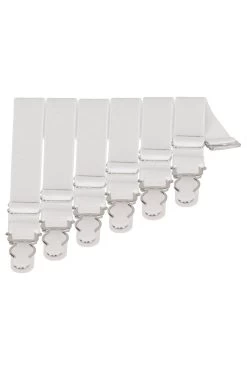 6 X Strapsenclips Aus Stahl, Weiß