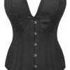 Überbrust-Korsett Aus Schwarzem Brokat Mit Tiefem Dekolleté