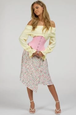 Pink Cotton Waspie Corset