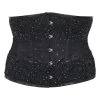 Schwarzes Perlenbesetztes Couture-Waspie-Korsett