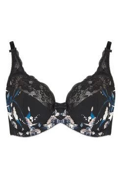 Charnos - Flamenco Full Cup Bra Black Floral -Corset Story FLAMENCO2