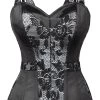 Gothic Inspired Corset Top With Shoulder Straps