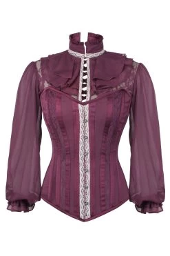 Korsettoberteil Mit Puffärmeln, Dunkle Pflaume -Corset Story FTS1302 e18780c3 019c 4cb7 a0c1 32ddd2ebb7a2