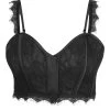 Marjorie Ein Schwarzer Korsett-Bralette Aus Satin Und Spitze