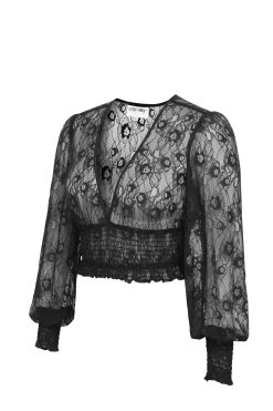 Pearl Ein Schwarzes Spitzenoberteil Mit Langen Ärmeln -Corset Story LO 0363