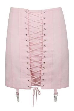 Tillie Präriepinker, Von Korsetts Inspirierter Rock Aus Baumwoll-Twill Und Mit Strapshaltern