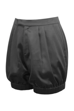 Minnie Schwarze Shorts Aus Satin Im Bloomer-Stil, Mit Taschen -Corset Story LO 0573