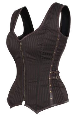 Braunes Jacquard-Steampunk-Korsett 5 Braunes Jacquard-Steampunk-Korsett -Corset Story MY 2113