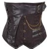 Braunes Steampunk-Unterbrustkorsett Aus Brokat