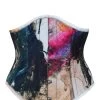 Waspie-Korsett Mit Abstraktem Tusche-Muster
