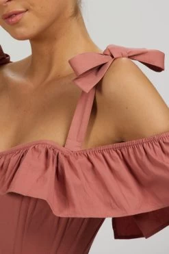 Dahlia Pfirsichroséfarbene Träger Aus Baumwolle