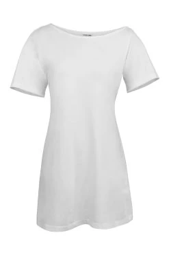 Ione Weißes, Asymmetrisches T-Shirt-Kleid Aus Jersey
