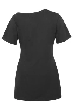Ione – Ein Asymmetrisches T-Shirt-Kleid Aus Schwarzem Jersey-Stoff -Corset Story SC 082 back