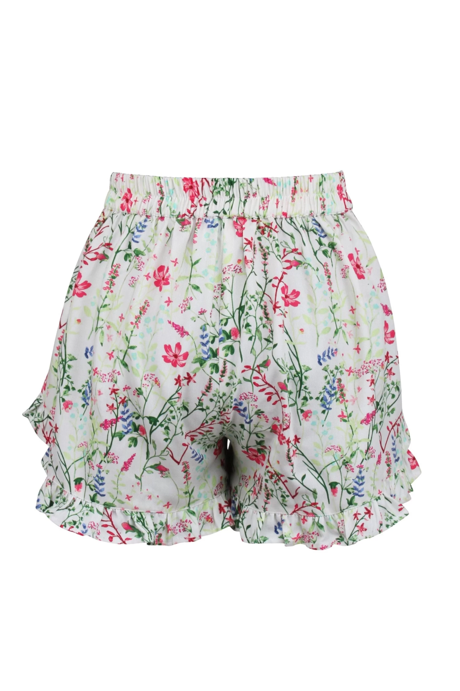 Daisy – Wiesengrüne Shorts Aus Viskose Mit Rüschensaum Und Gürtel Zum Selbstbinden 2 Daisy – Wiesengrüne Shorts Aus Viskose Mit Rüschensaum Und Gürtel Zum Selbstbinden – Bild 2