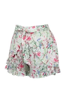 Daisy – Wiesengrüne Shorts Aus Viskose Mit Rüschensaum Und Gürtel Zum Selbstbinden 5 Daisy – Wiesengrüne Shorts Aus Viskose Mit Rüschensaum Und Gürtel Zum Selbstbinden -Corset Story SC 1073
