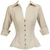 Champagne Cotton Corset Shirt
