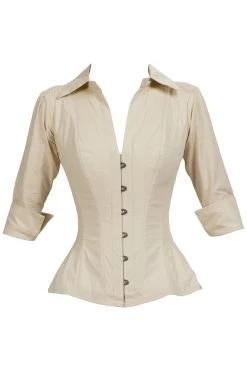 Champagne Cotton Corset Shirt
