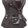Braunes Longline Steampunk Korsett
