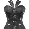PVC Steampunk Neckholder-Korsett Mit Tuxedo-Revers